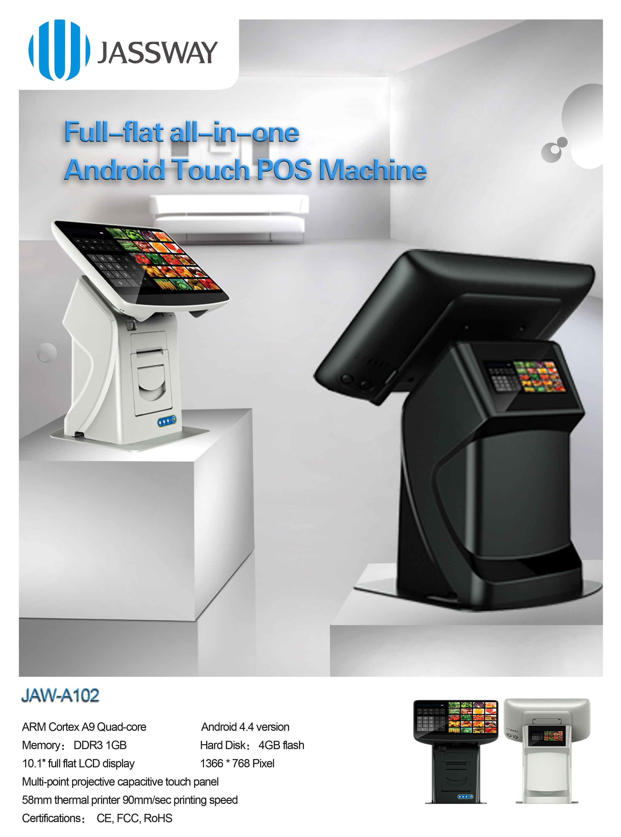 Jassway newly android pos terminal with customer display